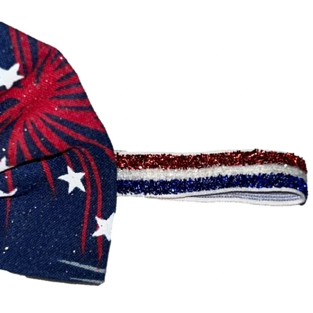 Three red, white and blue headbands